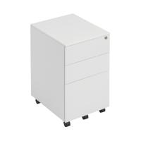 First 3 Drawer Under Desk Pedestal Steel 380x470x615mm White KF98514