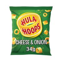 Hula Hoops Cheese and Onion Crisps 34g Pack of 32 09077