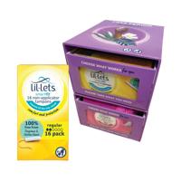 Lil-Lets Non-Applicator Tampons Regular x16 (Pack of 6) + FOC Dispenser