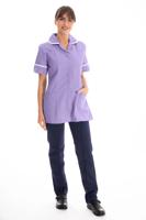 Work in Style Female Nursing Tunic Lilac with White Trim 30 Inch DVDTR/LIL/WHT/30