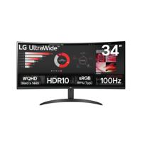 LG 34in Monitor Ultrawide QHD With HDMI + DP 34WR50QK-B.AEK