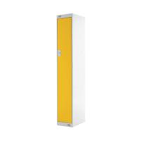 Single Compartment Locker 300x300x1800mm Yellow Door MC00006