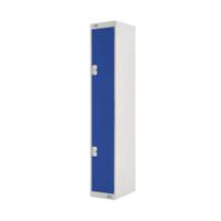 Two Compartment Locker 300x300x1800mm Blue Door MC00007