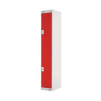 Two Compartment Locker 300x300x1800mm Red Door MC00011