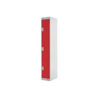 Three Compartment Locker 300x300x1800mm Red Door MC00017