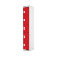 Five Compartment Locker 300x300x1800mm Red Door MC00029