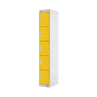 Five Compartment Locker 300x300x1800mm Yellow Door MC00030