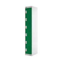 Six Compartment Locker 300x300x1800mm Green Door MC00034