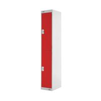 Two Compartment Locker 300x450x1800mm Red Door MC00047