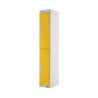 Two Compartment Locker 300x450x1800mm Yellow Door MC00048