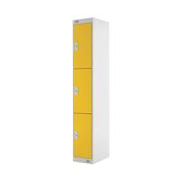 Three Compartment Locker 300x450x1800mm Yellow Door MC00054