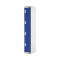 Four Compartment Locker 300x450x1800mm Blue Door MC00055