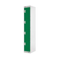 Four Compartment Locker 300x450x1800mm Green Door MC00058