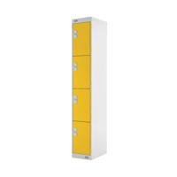 Four Compartment Locker 300x450x1800mm Yellow Door MC00060