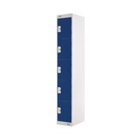 Five Compartment Locker 300x450x1800mm Blue Door MC00061