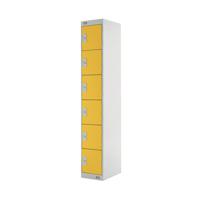 Six Compartment Locker 300x450x1800mm Yellow Door MC00072