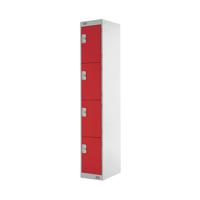 Four Compartment Express Standard Locker 300x300x1800mm Red Door MC00147