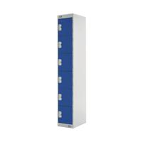 Six Compartment Express Standard Locker 300x300x1800mm Blue Door MC00148