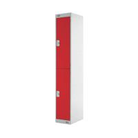 Two Compartment Express Standard Locker 300x450x1800mm Red Door MC00156