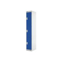 Three Compartment Express Standard Locker 300x450x1800mm Blue Door MC00157