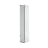 Three Compartment Express Standard Locker 300x450x1800mm Light Grey Door MC00158