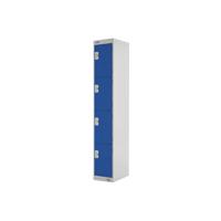 Four Compartment Express Standard Locker 300x450x1800mm Blue Door MC00160