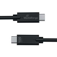 MediaRange USB Type C Cable Charge and Sync USB 3.1 10Gbit 100W Max 1.2m Black MRCS214