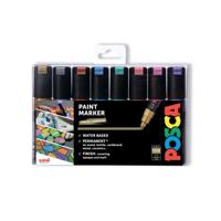 Posca Uni Posca PC-8K Paint Marker Chisel Metallic (Pack of 8) 153544856