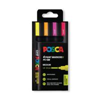 Posca 5M Paint Markers Medium Fluorescent Assorted (Pack of 4) 153544858