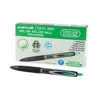Uni-Ball Signo 207 Rollerball Gel Pen Green (Pack of 12) 308692000