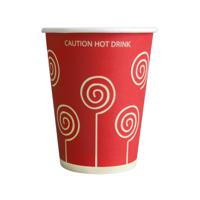 MyCafe Vending Cups Red Swirl 9oz (Pack of 1000) MYC10296