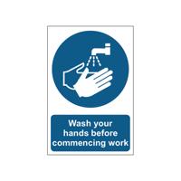 MyCafe Wash Hands Before Commencing Sign PP 200x300 MYC10693