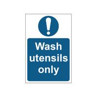 MyCafe Wash Utensils Sign Self Adhesive Vnl 200x300 MYC10695