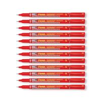Pentel Permanent Marker Super Fine Point Red Pack of 12 NFS410-B