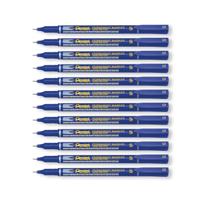 Pentel Permanent Marker Super Fine Point Blue Pack of 12 NFS410-C