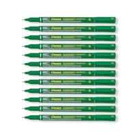 Pentel Permanent Marker Super Fine Point Green Pack of 12 NFS410-D
