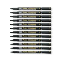 Pentel Permanent Marker Fine Point Black Pack of 12 NM470-A