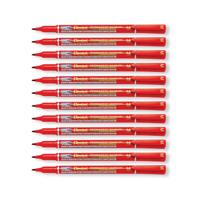Pentel Permanent Marker Fine Point Red Pack of 12 NM470-B