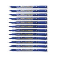 Pentel Permanent Marker Fine Point Blue Pack of 12 NM470-C