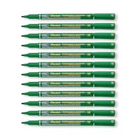 Pentel Permanent Marker Fine Point Green Pack of 12 NM470-D