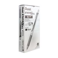 Pentel EnerGel Xm Retractable Gel Pen Medium Black (Pack of 12) BL77-A