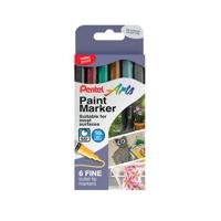 Pentel Paint Marker Fine Bullet Tip Assorted Metallic (Pack of 6) YMSP10/6MET-M