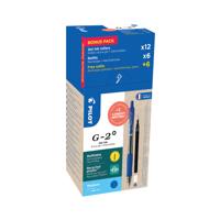 Pilot G-2 Plus Begreen Greenpack Gel Ink Rollerball Medium Blue with 6 Refills (Pack of 12) WLT55618