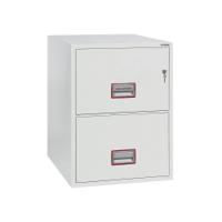 Phoenix FS2272K Vertical Fire File 2 Drawer Key Lock White FS2272K