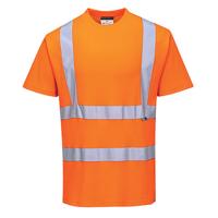 Portwest High Visibility Cotton Comfort T-Shirt Short Sleeve Orange Medium S170ORRM