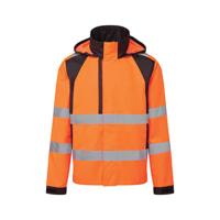 Portwest Wx2 Eco High Visibility Rain Jacket Orange/Black XL CD860OBRXL