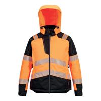Portwest Pw3 High Visibility Womens Winter Jacket Orange/Black Medium T162OBRM