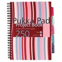 Pukka Pad Stripes Wirebound Hardback Project Notebook 250 Pages A4 Blue/Pink (3 Pack) CBPROBA4