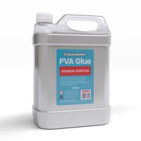 Classmaster White Washable Red Label PVA Glue 5L Bottle with Screw Cap PVA5000RD