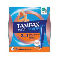 Tampax Compak Pearl Applicator Tampon Super Plus x16 Pack of 8 C012300
